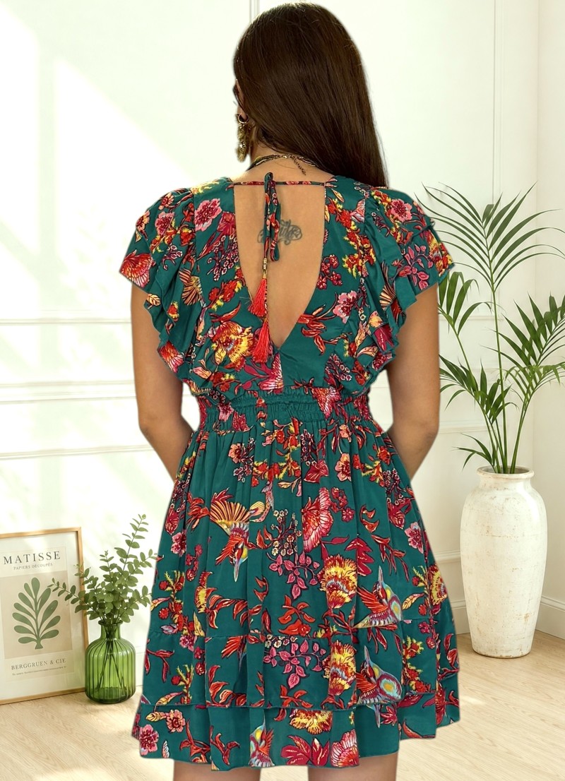 Vestido Selva fondo verde