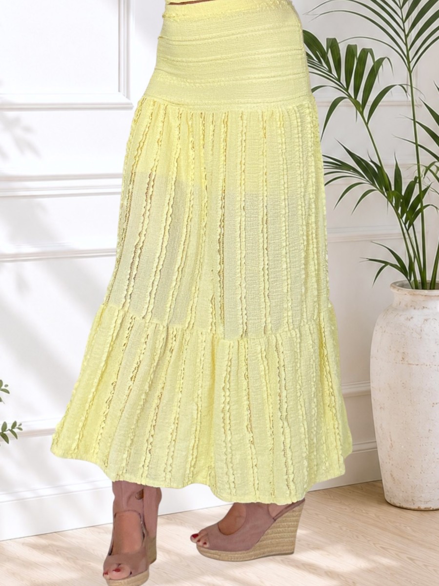 Conjunto top y falda amarillo
