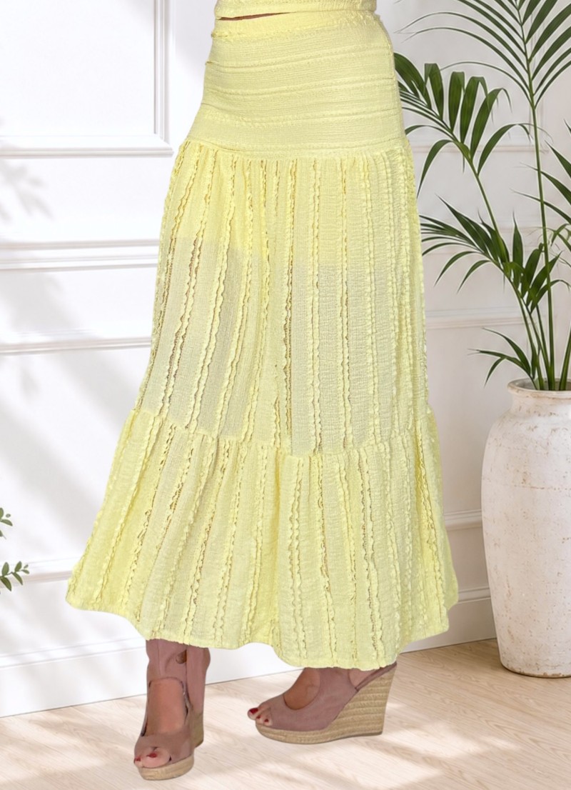 Conjunto top y falda amarillo