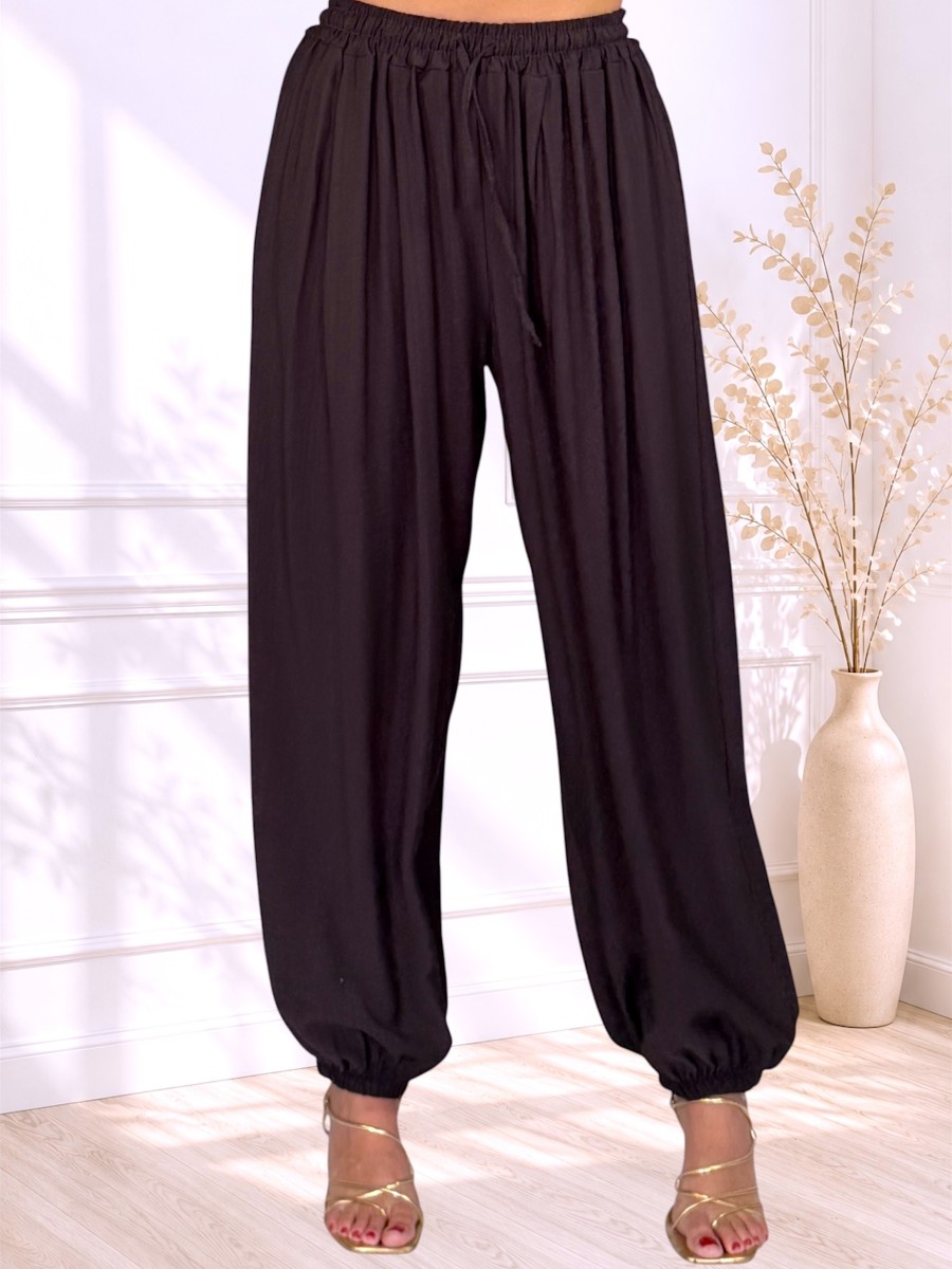 Conjunto top y pantalón marrón chocolate