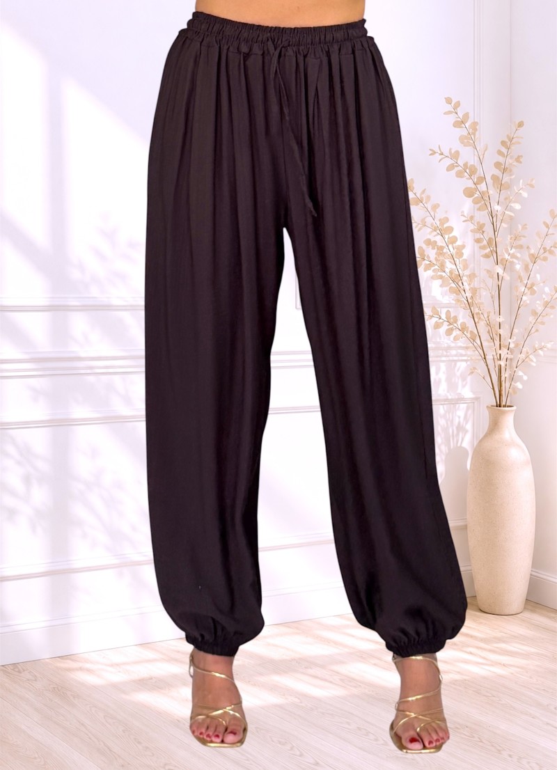 Conjunto top y pantalón marrón chocolate