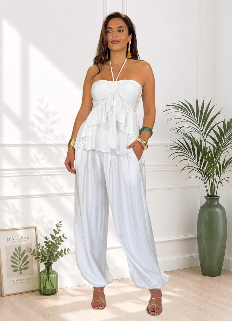 Conjunto top y pantalón blanco
