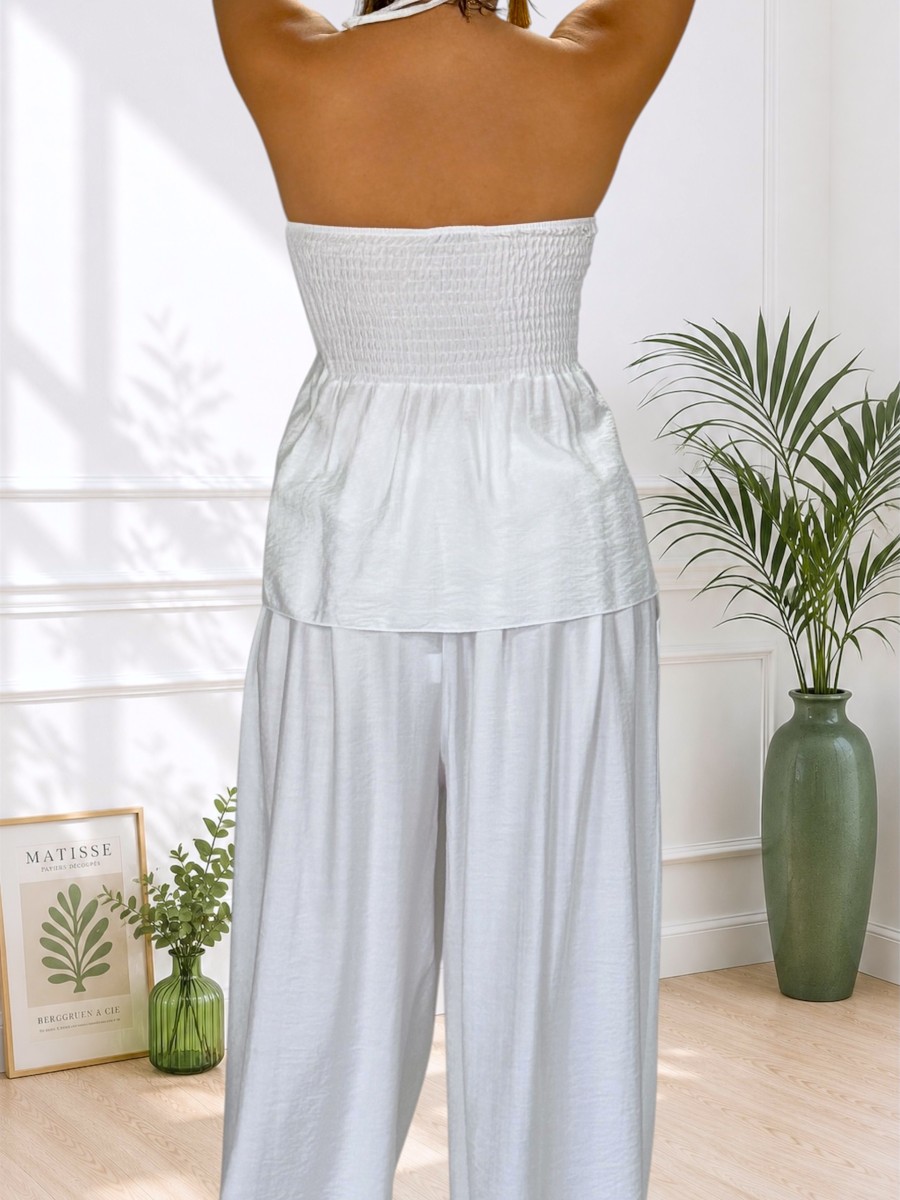 Conjunto top y pantalón blanco