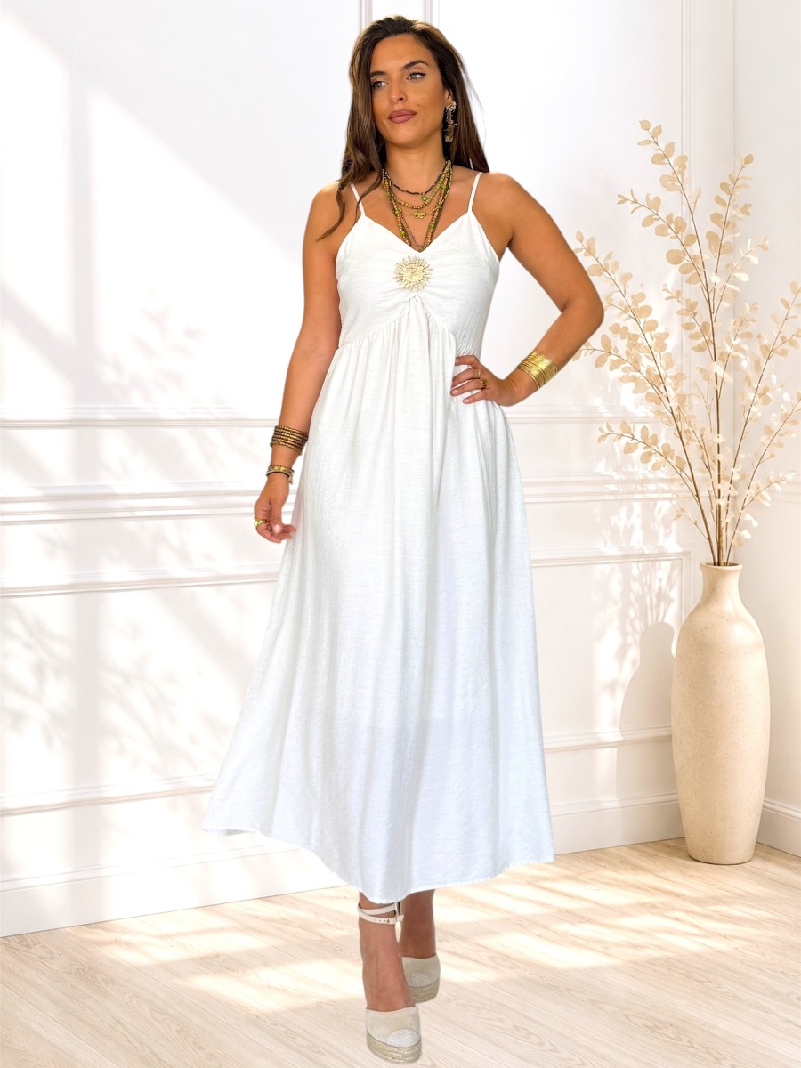 Vestido Soley blanco roto