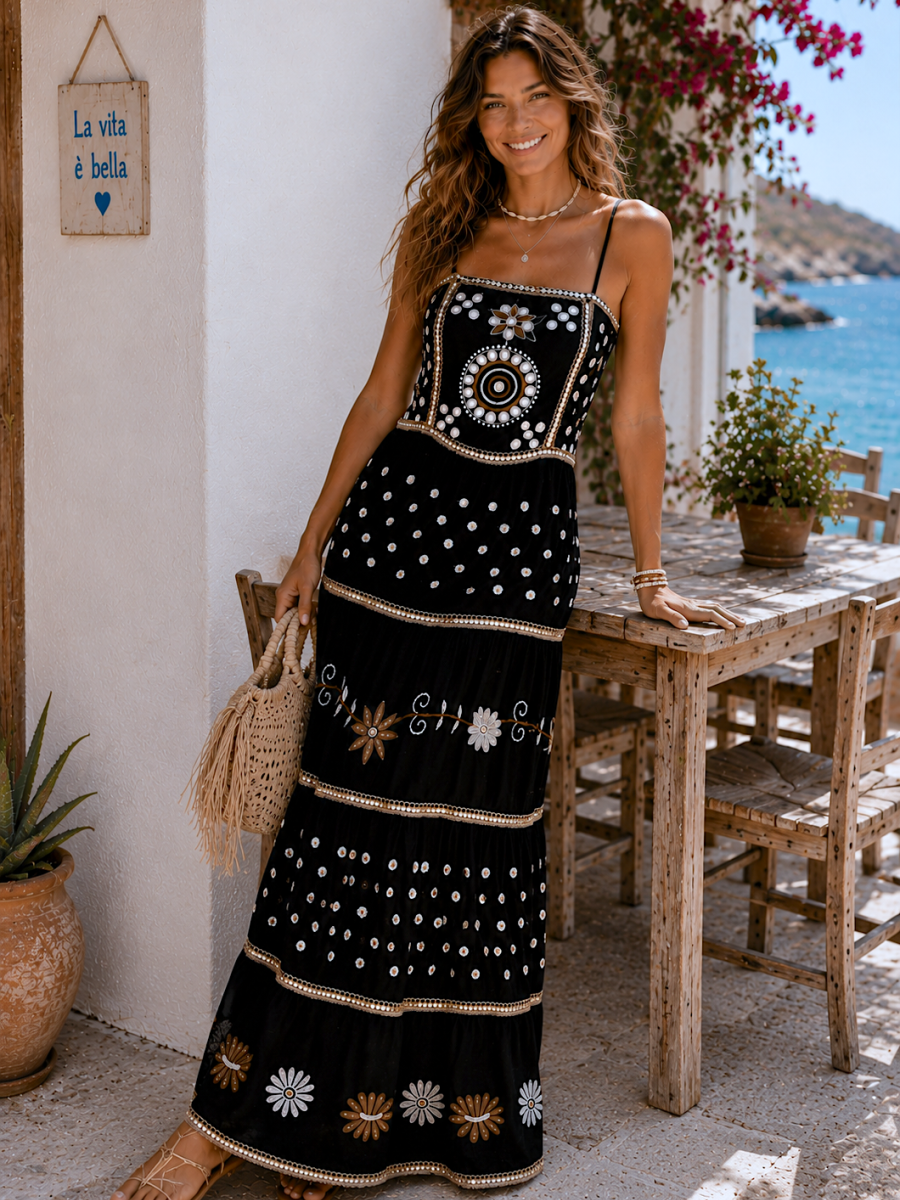 Vestido Ane bordado y lentenjuelas