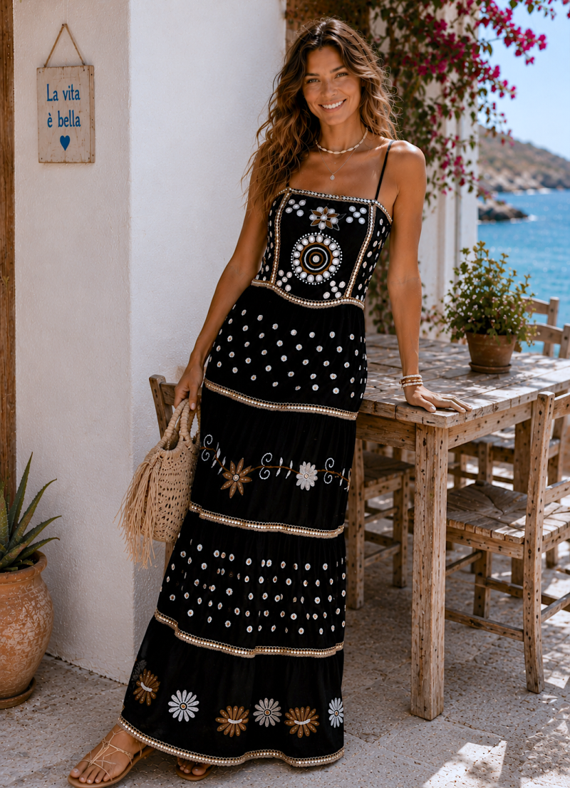 Vestido Ane bordado y lentenjuelas