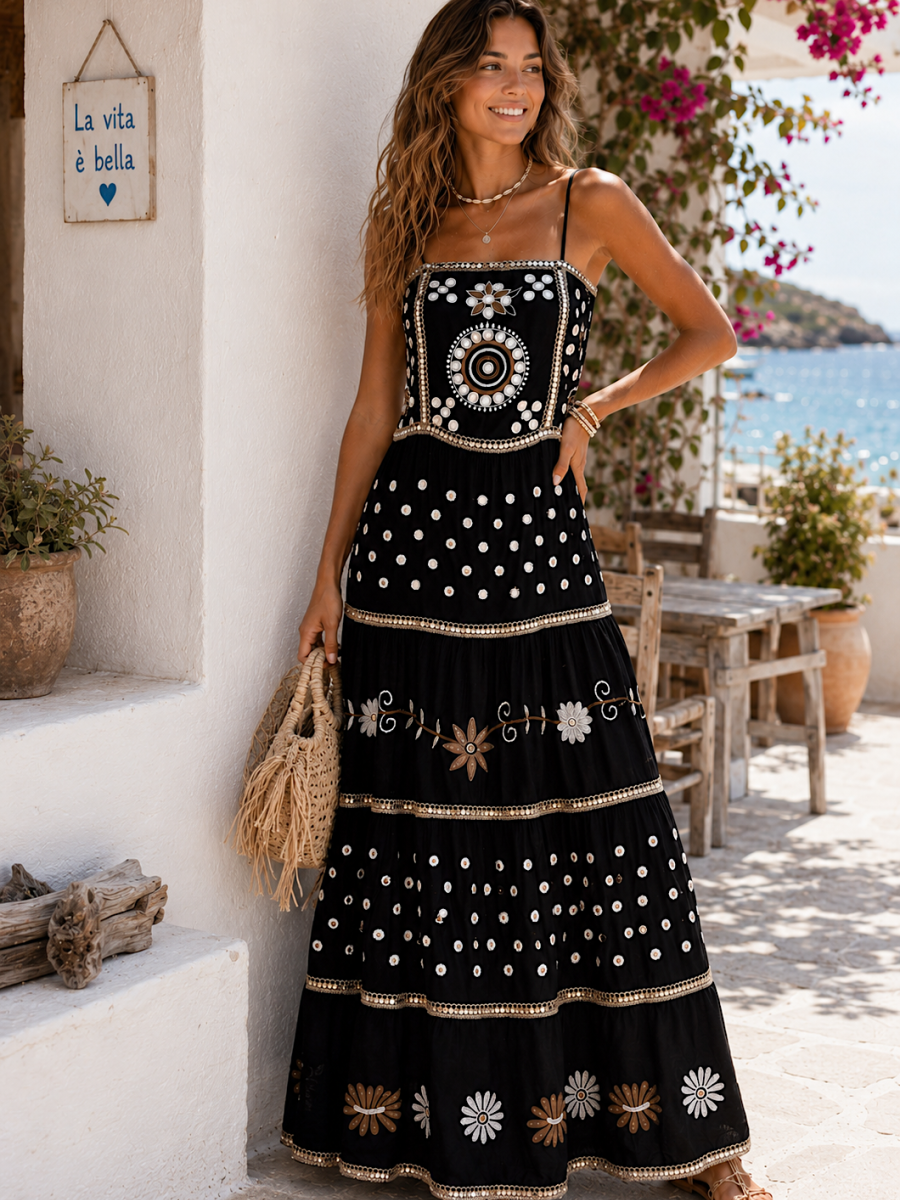 Vestido Ane bordado y lentenjuelas