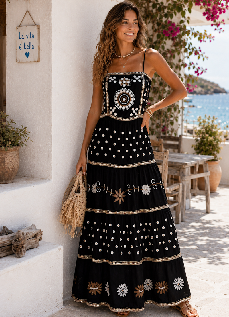 Vestido Ane bordado y lentenjuelas