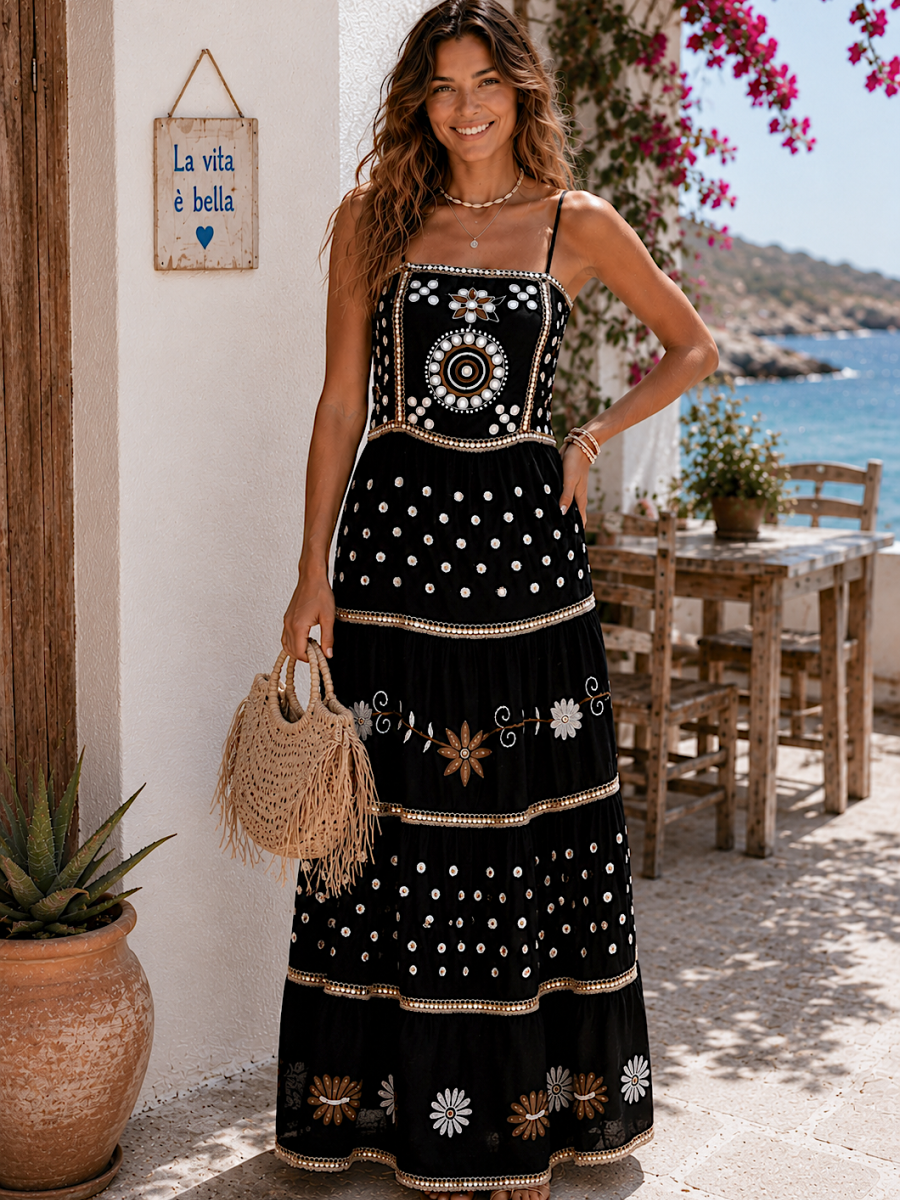 Vestido Ane bordado y lentenjuelas