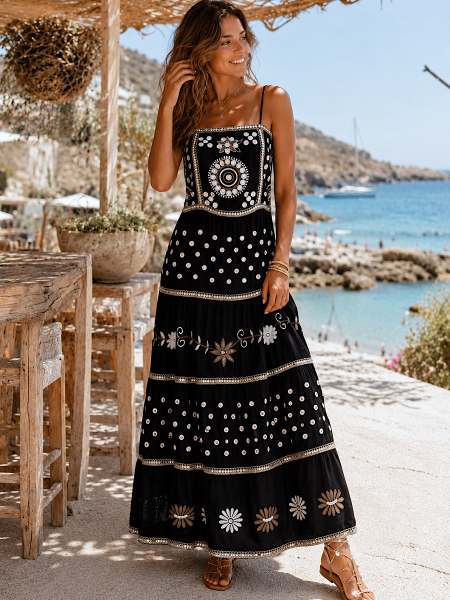 Vestido Ane bordado y lentenjuelas