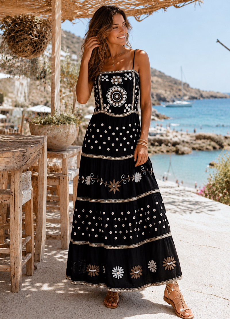 Vestido Ane bordado y lentenjuelas