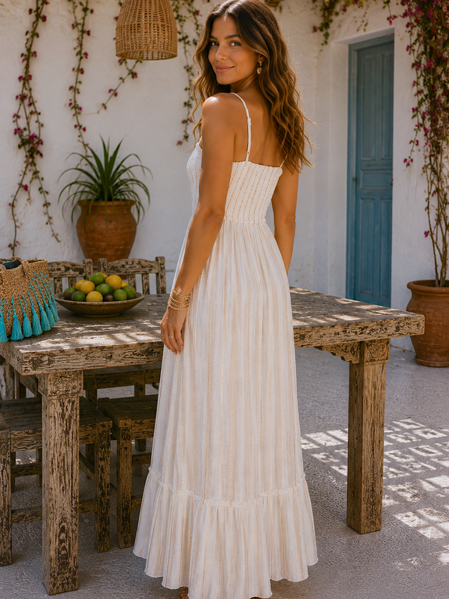 Vestido Sabela bordados aguamarina