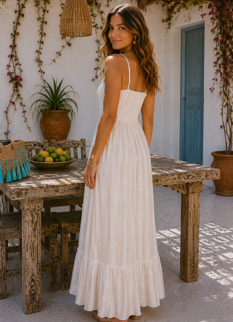 Vestido Sabela bordados aguamarina