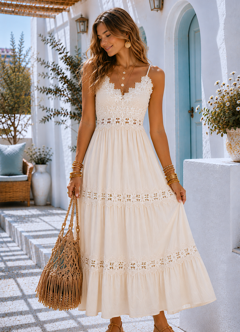 Vestido Olivia beige clarito