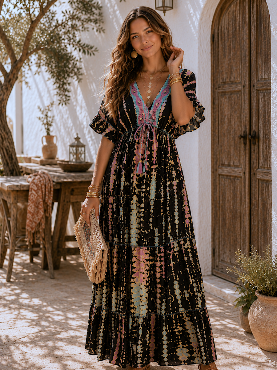 Vestido Izar escote de pedrería