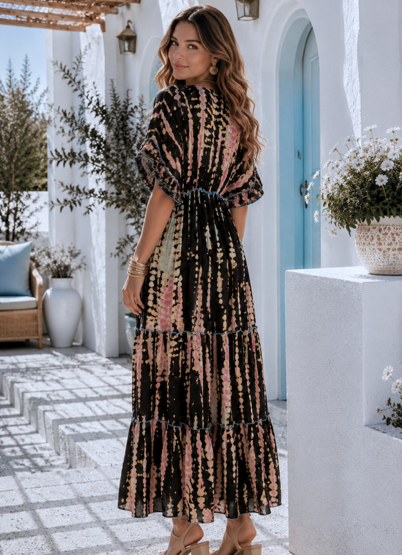 Vestido Izar escote de pedrería
