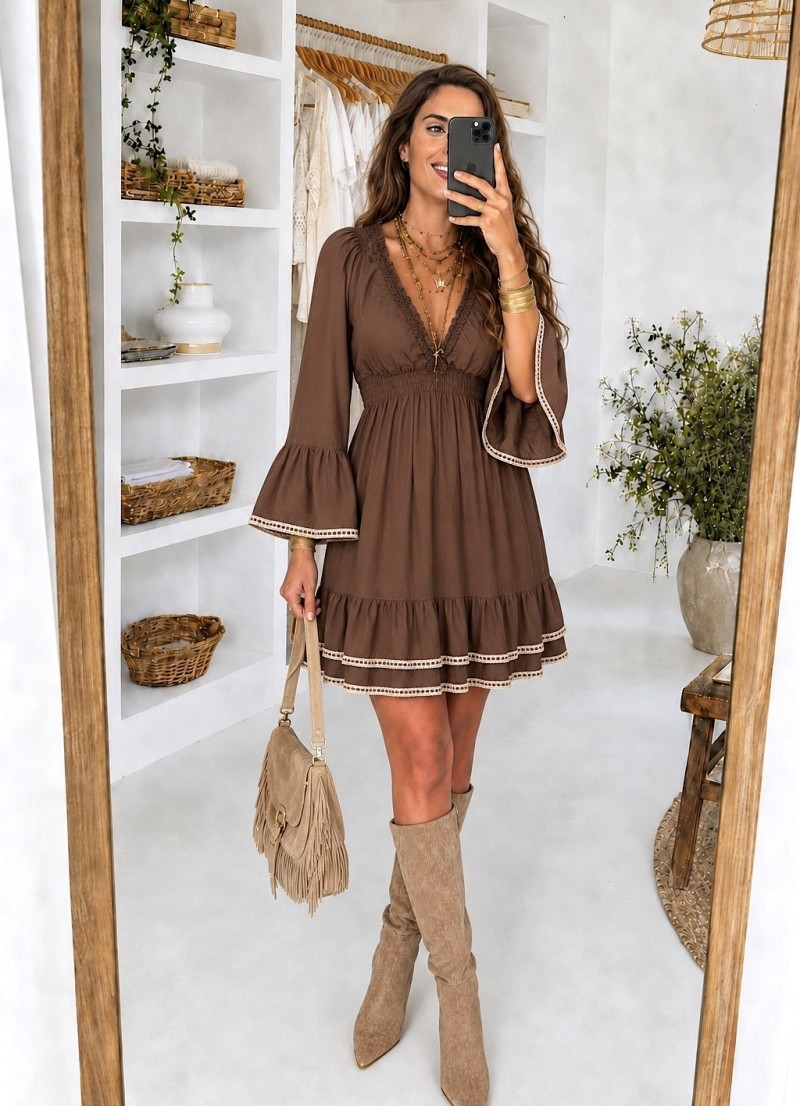Vestido Odet marrón