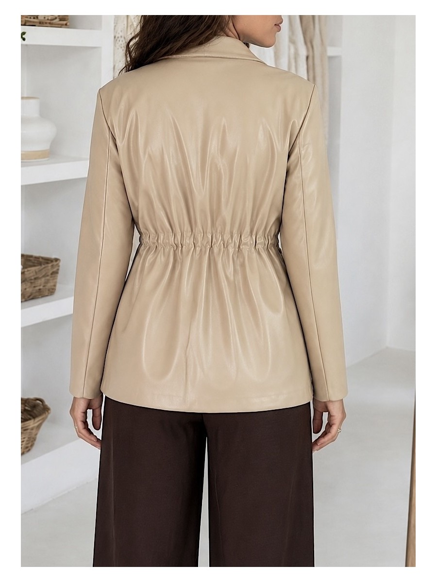 Chaqueta Nora polipiel beige