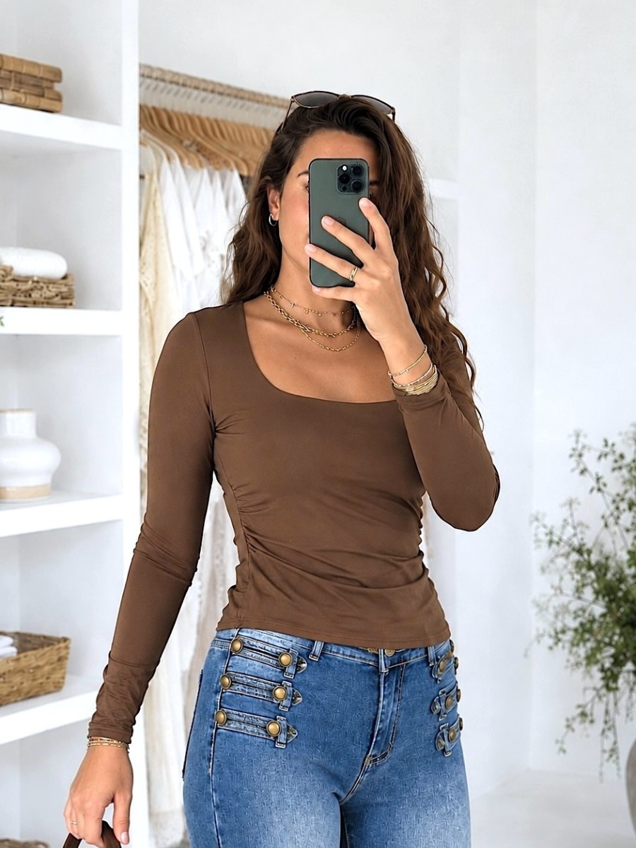 Top Dua marrón chocolate