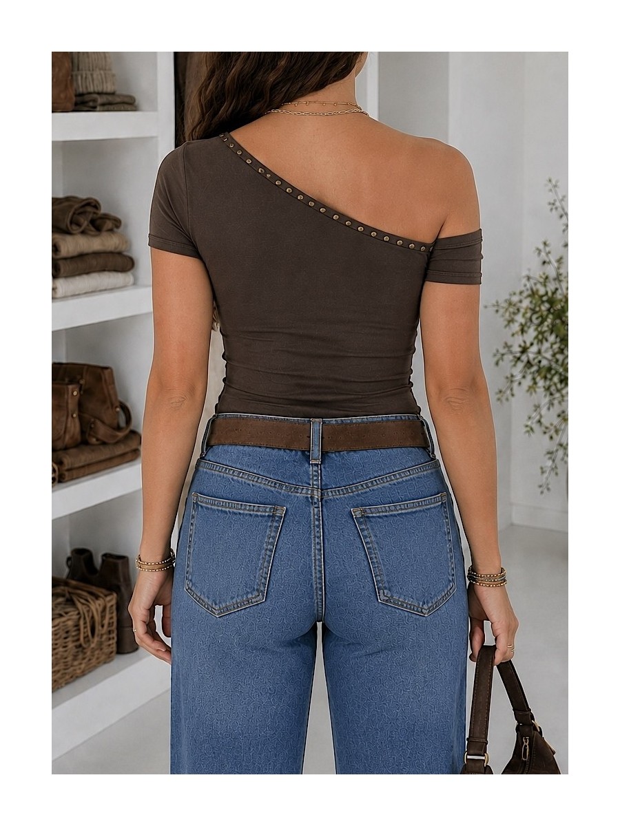 Camiseta Tachas marrón