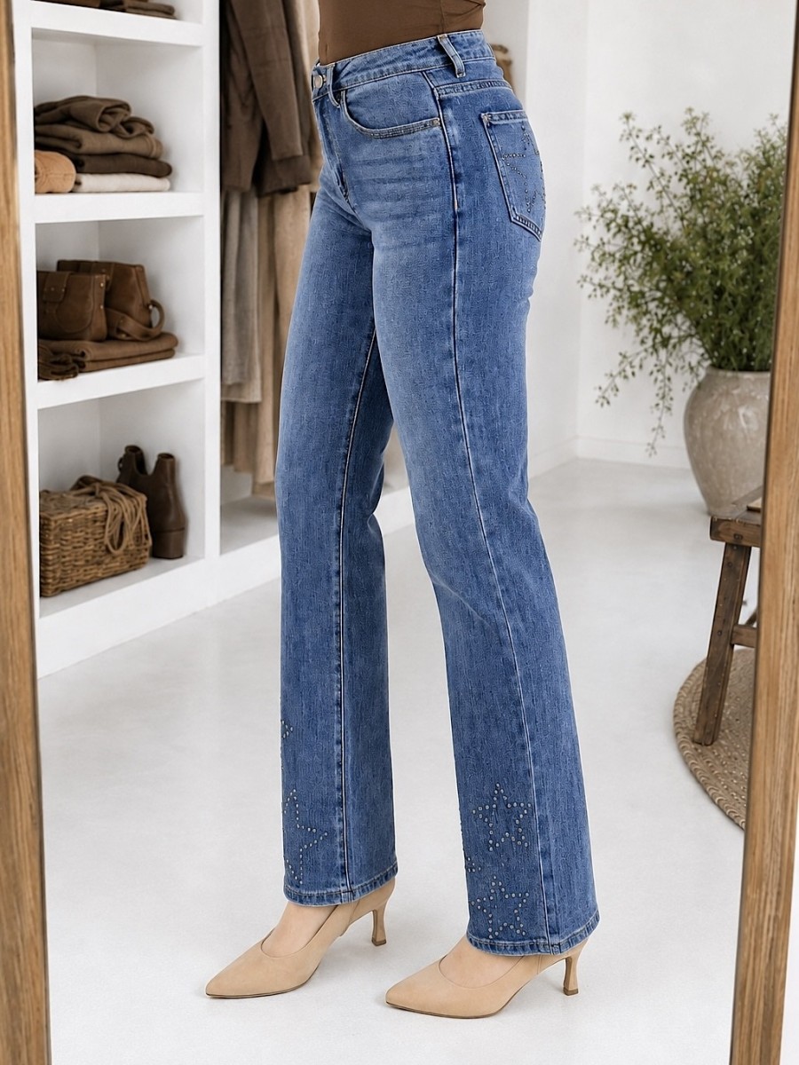 Pantalon vaquero tachuelas estrella