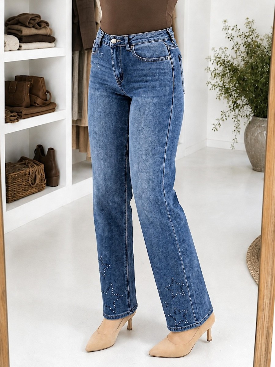 Pantalon vaquero tachuelas estrella