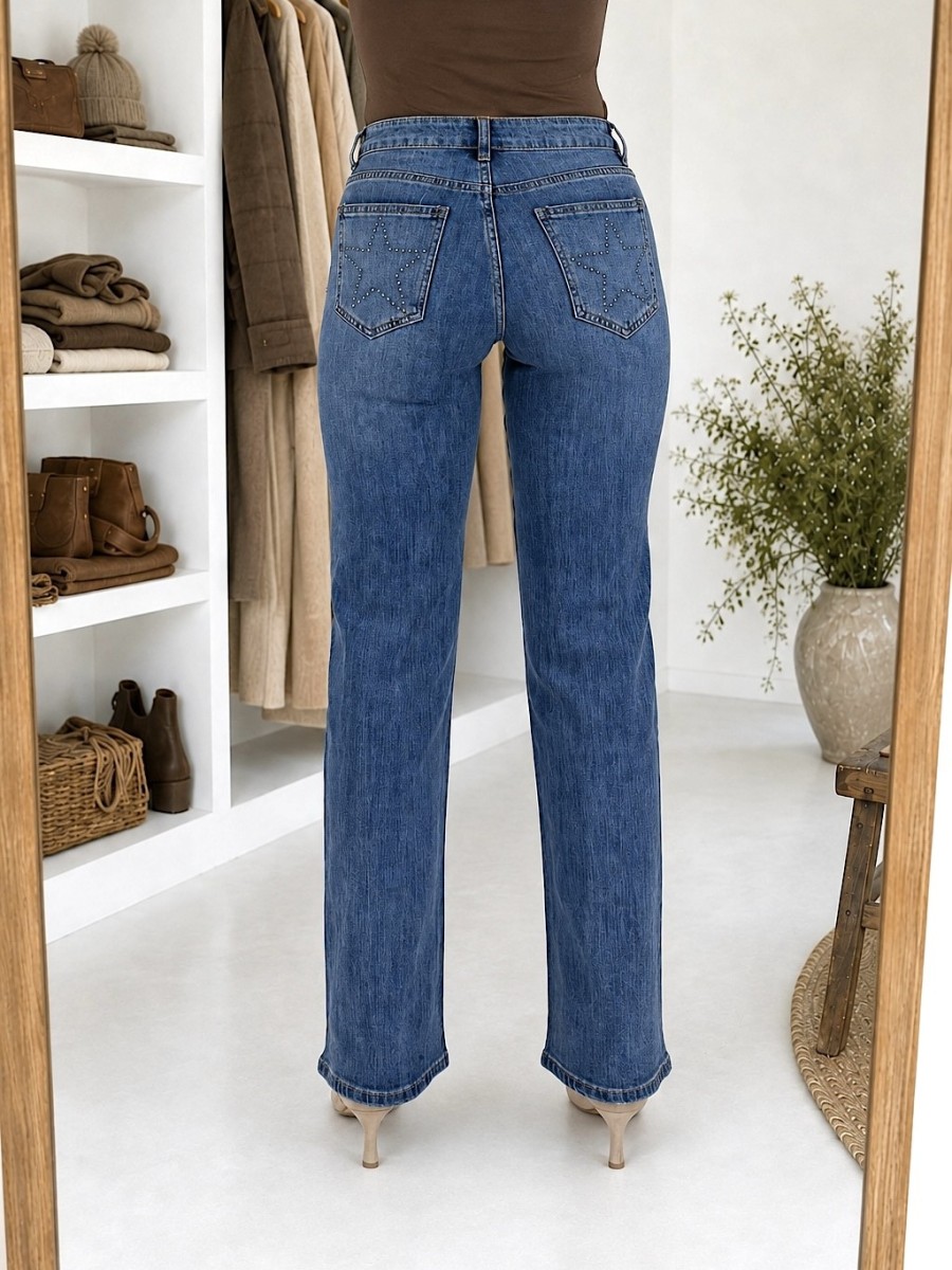 Pantalon vaquero tachuelas estrella