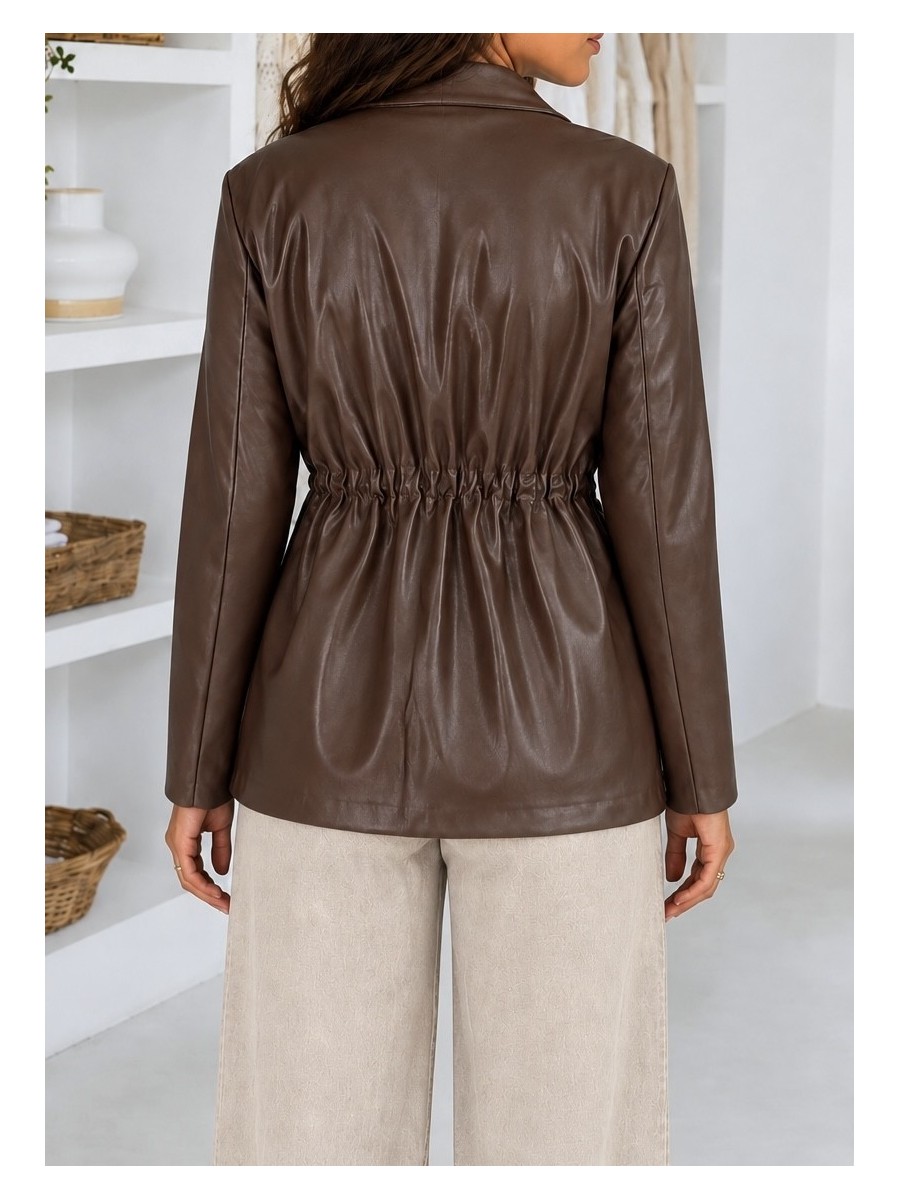 Chaqueta Nora polipiel marrón