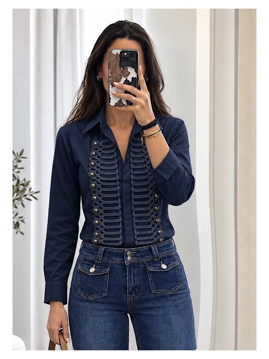 Blusa Ania azul marino
