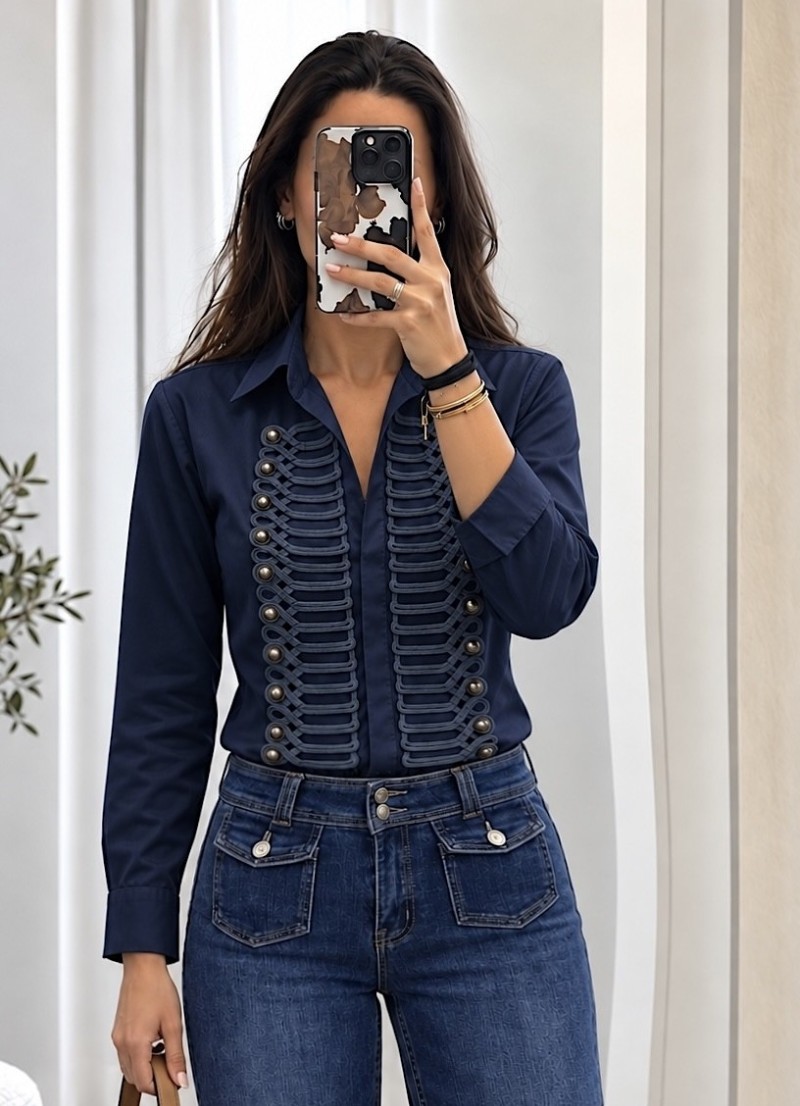 Blusa Ania azul marino