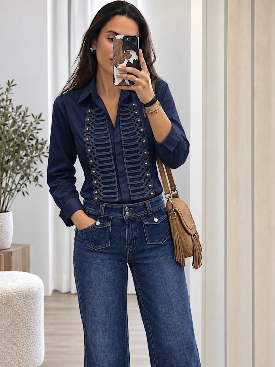 Blusa Ania azul marino