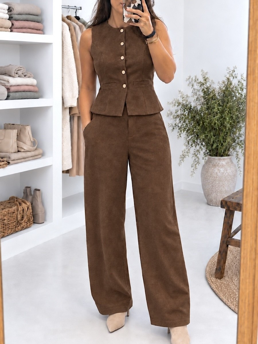 Conjunto Mina antelina marrón