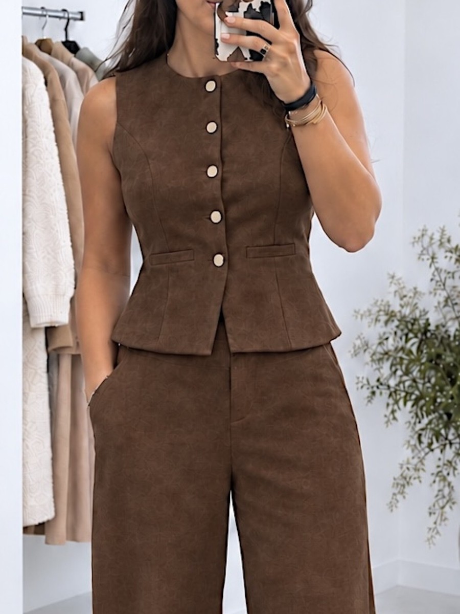 Conjunto Mina antelina marrón