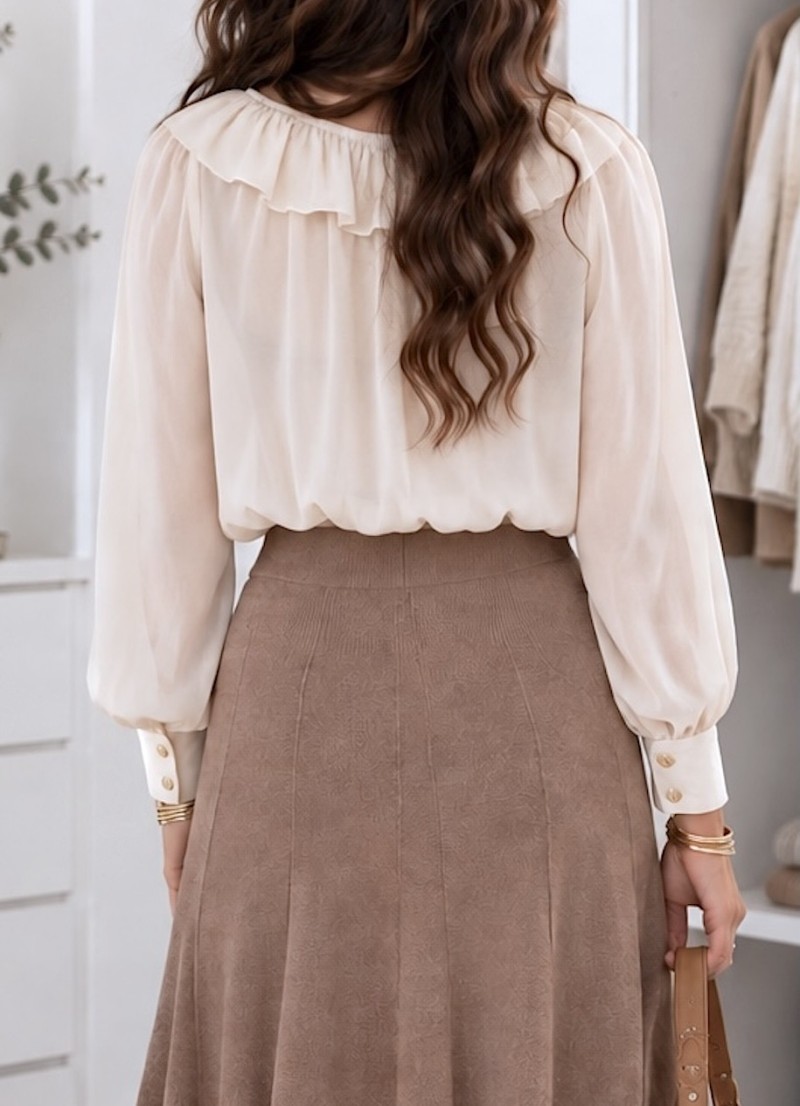 Falda de punto Gina camel