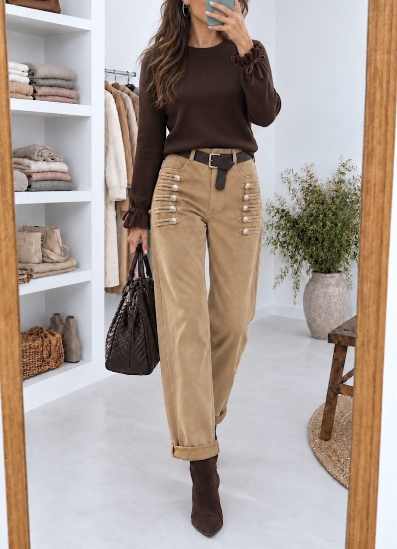 Pantalón Galon camel