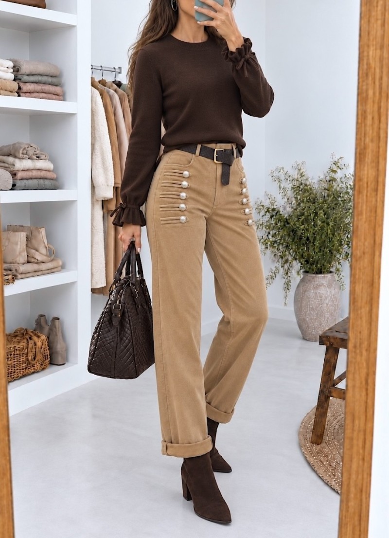 Pantalón Galon camel