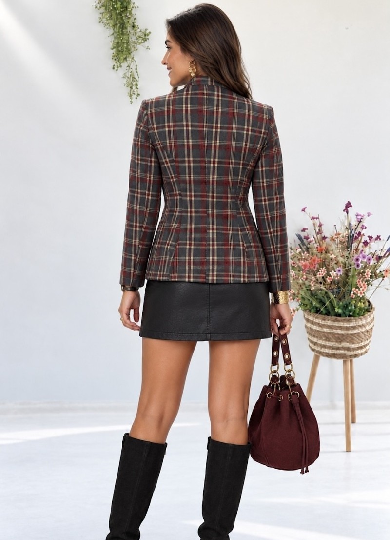 Chaqueta Wila cuadros con bordados