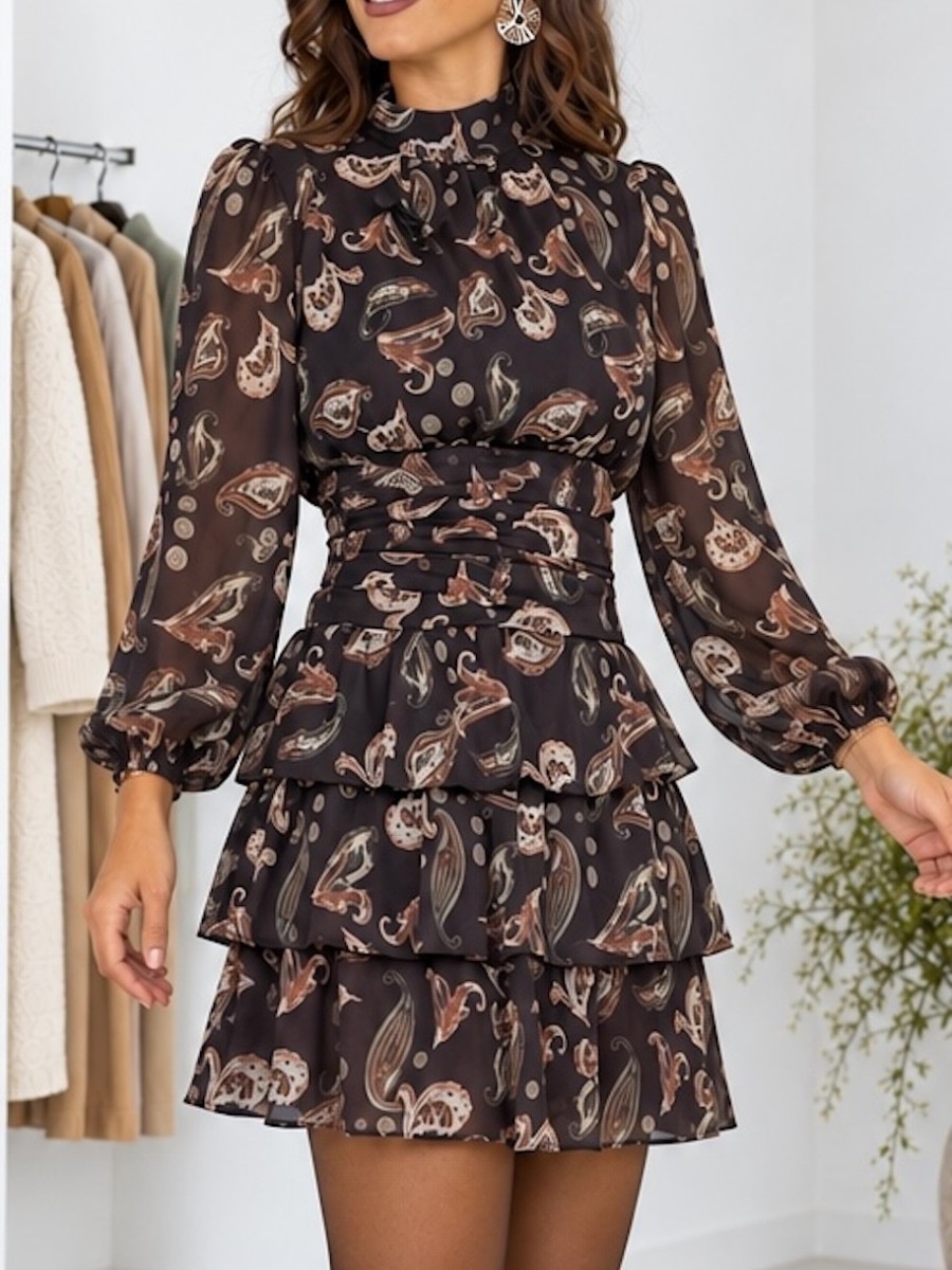 Vestido Nela cachemir fondo marrón